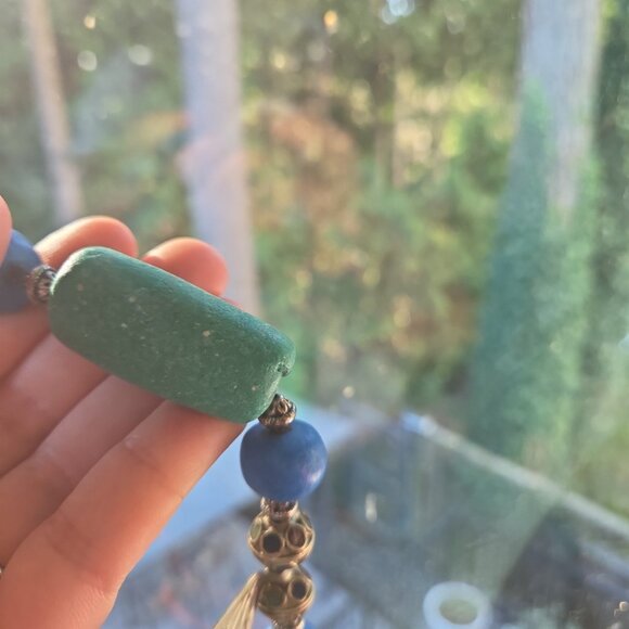 Moroccan Artisan Beaded Necklace with Hamsa Pendant - Picture 4 of 5